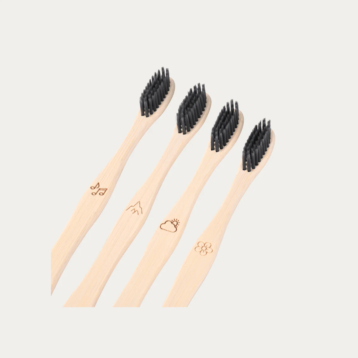 Bamboo Toothbrush with Charcoal Bristles For Adults - Pack of 4 - Image 3