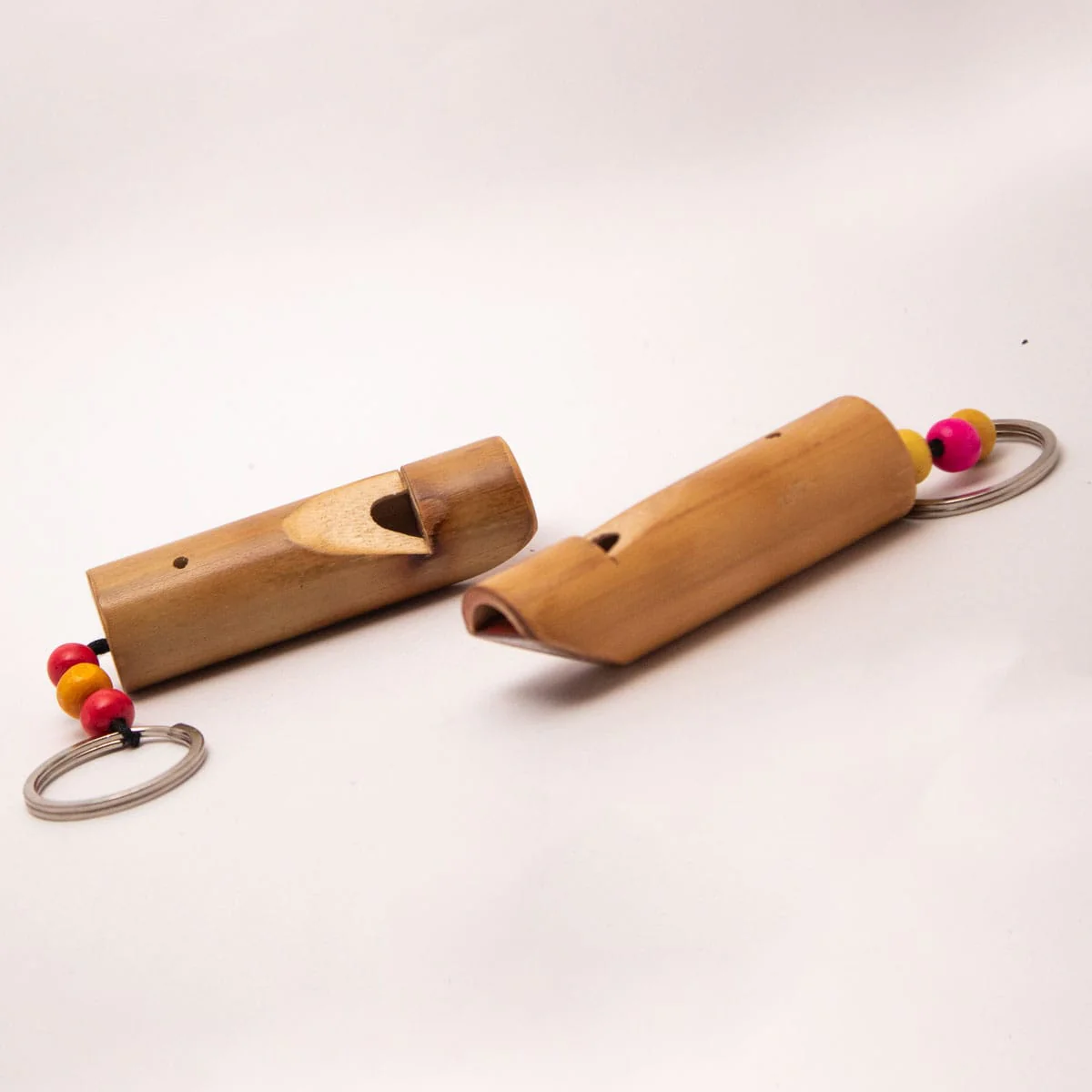 Bamboo Whistle Keychain – Handmade Eco Friendly Musical Key Ring - Image 2