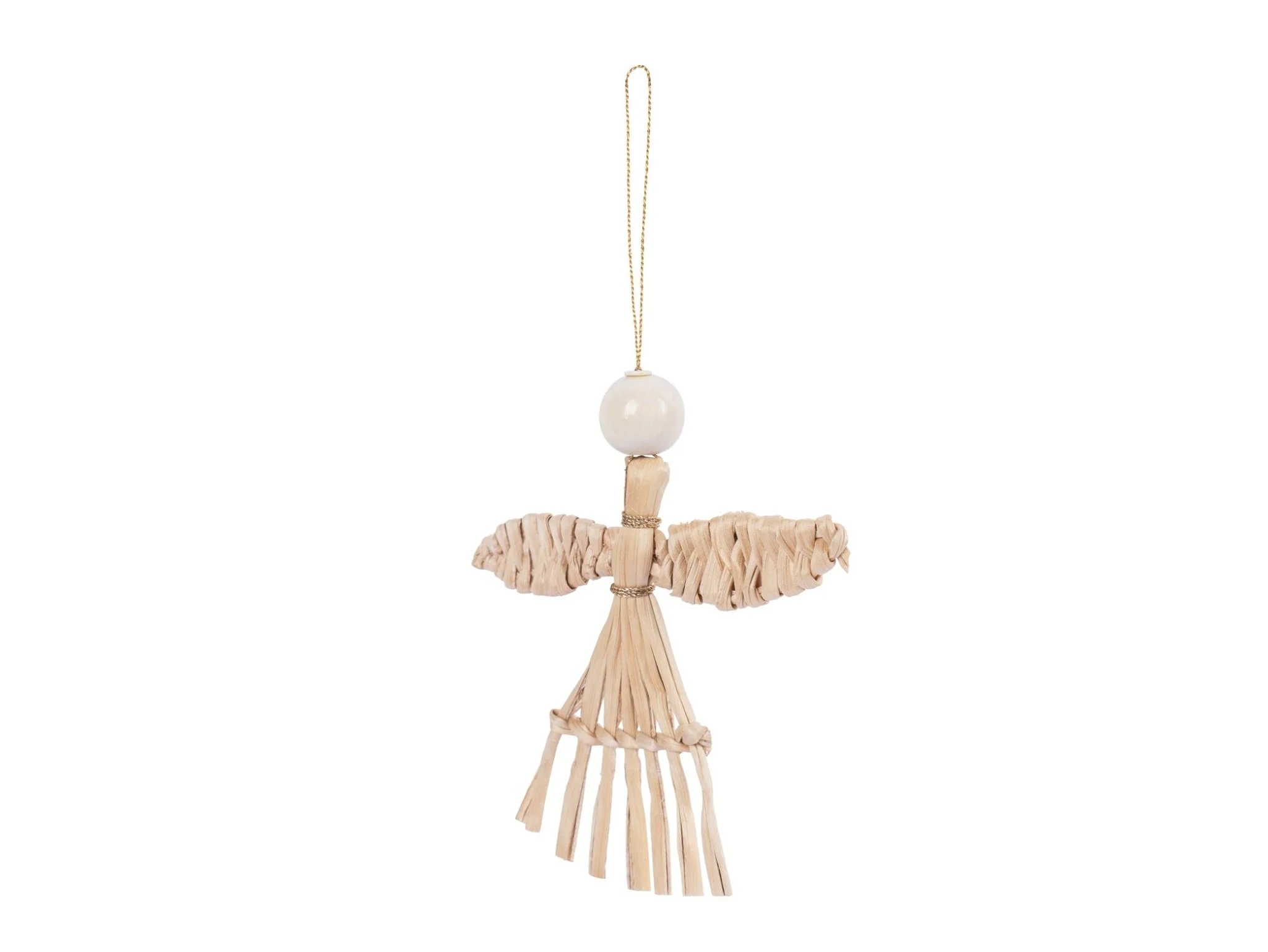 Banana Bark Angel Hanging (Set of 5) – Handcrafted Christmas Ornaments - Image 4