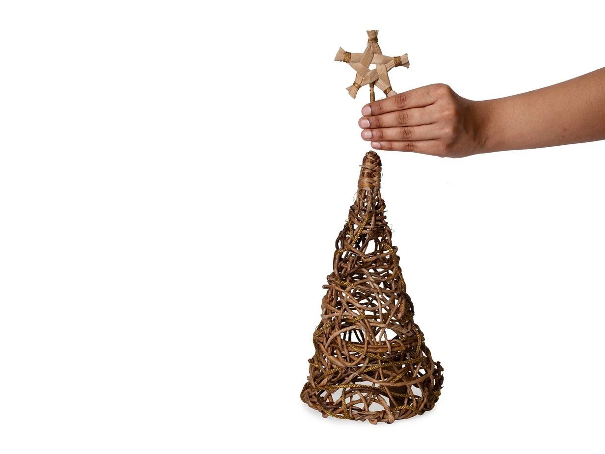 Banana Rope Star Top Christmas Tree – Handcrafted Eco-Friendly Festive - Image 6