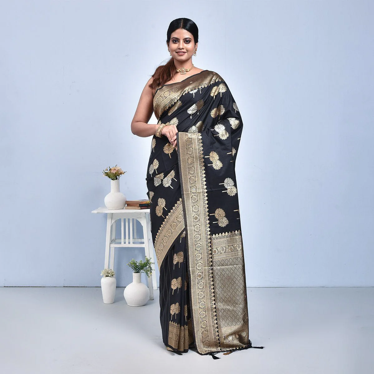 Banaras Katan Semi Silk Saree with Blouse Piece