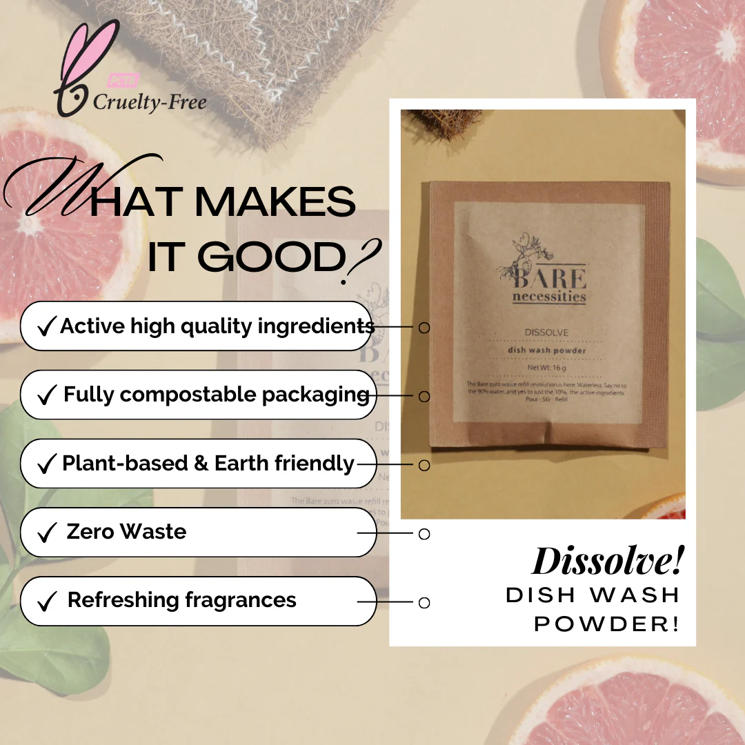 Natural Dishwash Powder Refill Pack | Tough on Grease| Kid Safe| Pack of 4 - Image 5