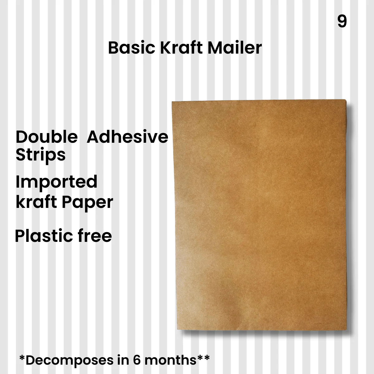 Basic Imported Kraft Paper Flat Bag - Image 2