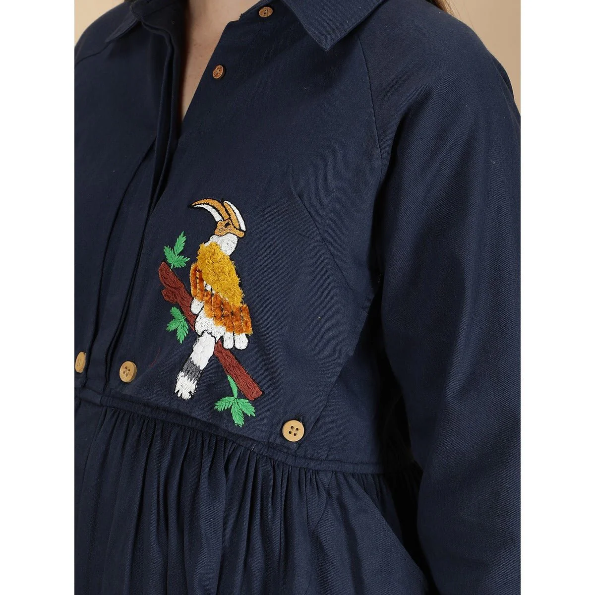 Beaky Hornbill Trench Maternity Dress For Women - Image 5
