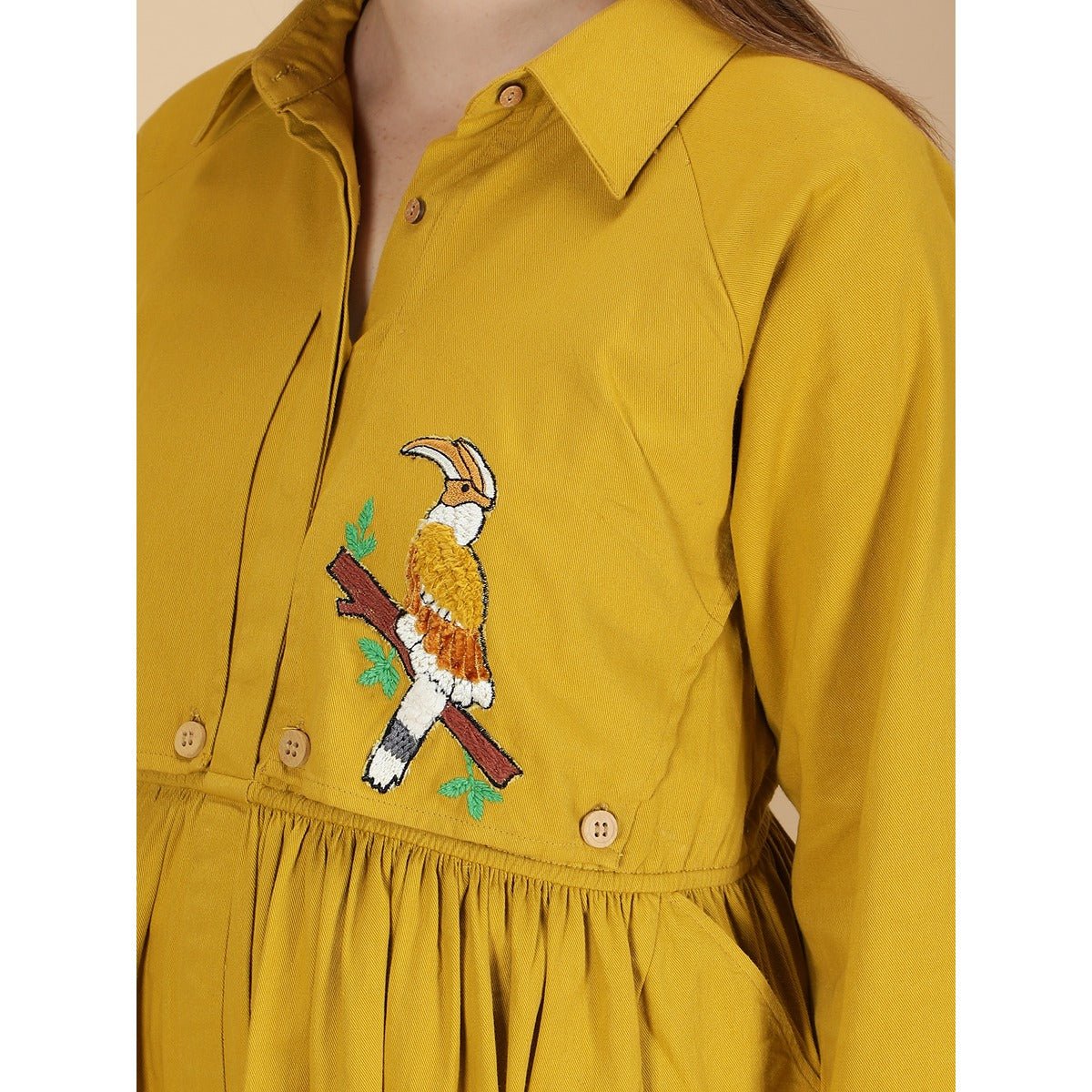 Beaky Hornbill Trench Maternity Dress For Women - Image 6