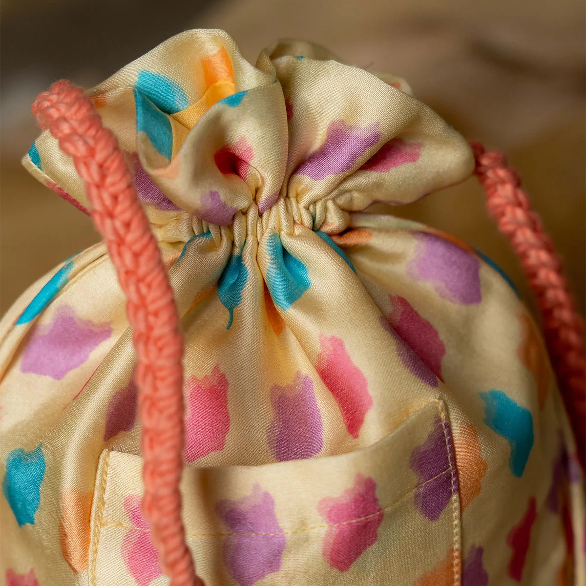 Belle Printed Potli Bag | Elegant Drawstring Pouch - Image 4
