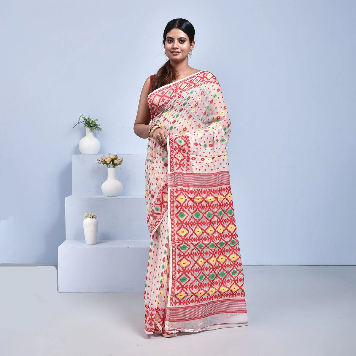 Elegant Bengal Muslin Silk Saree – Traditional Wear - Image 7