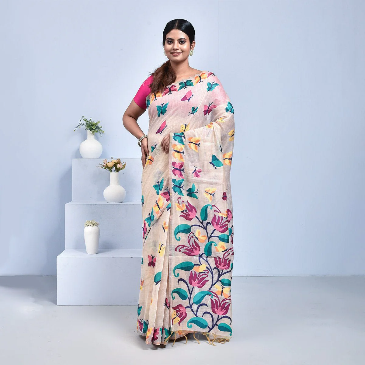 Bengal Pure Tussar Silk Saree - Image 3