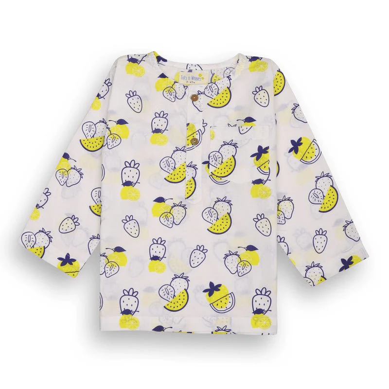 100% Cotton Berry Bliss Kids Kurta & Pants Set - Image 7