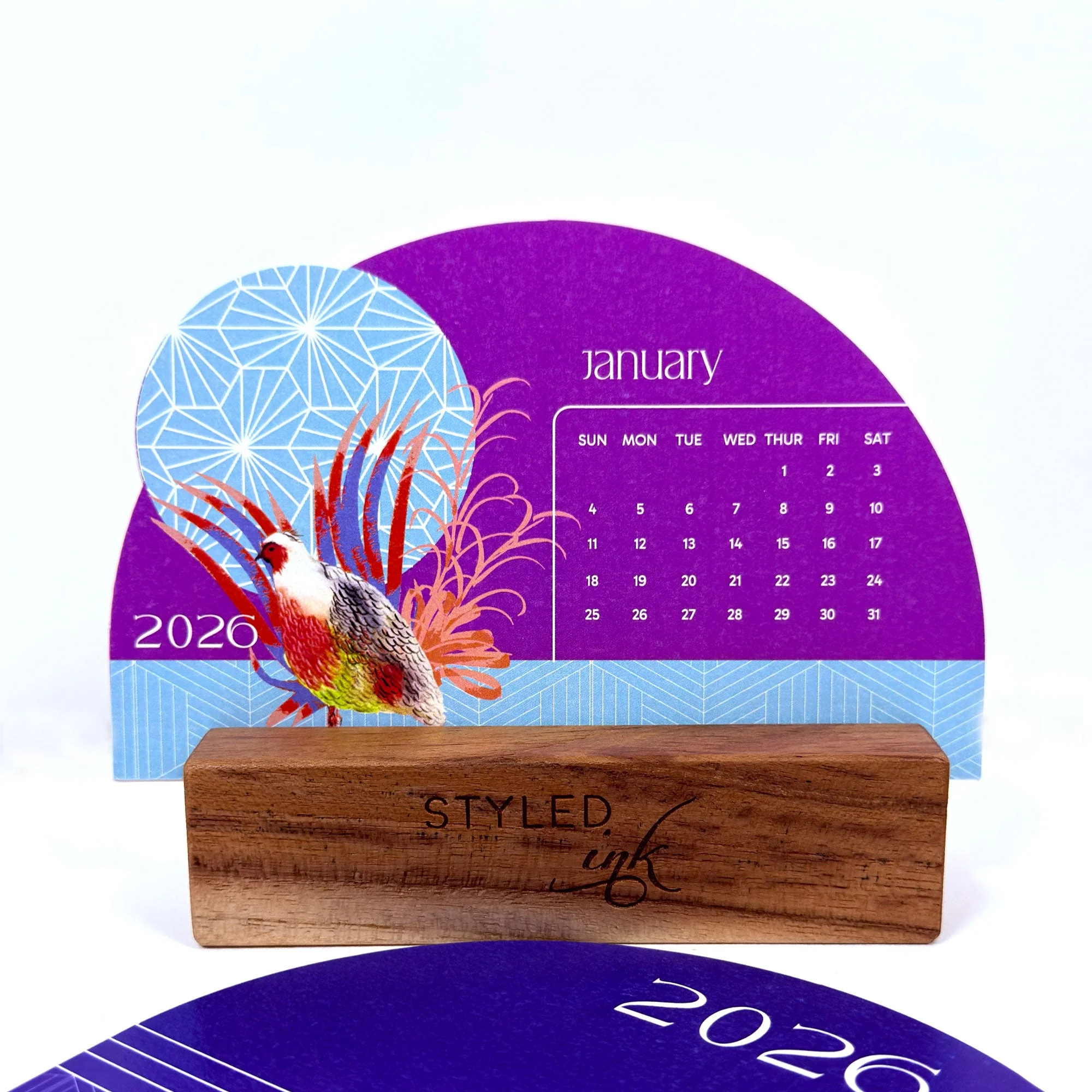 Birds of India Calendar 2026 | Wooden Base Landscape Format