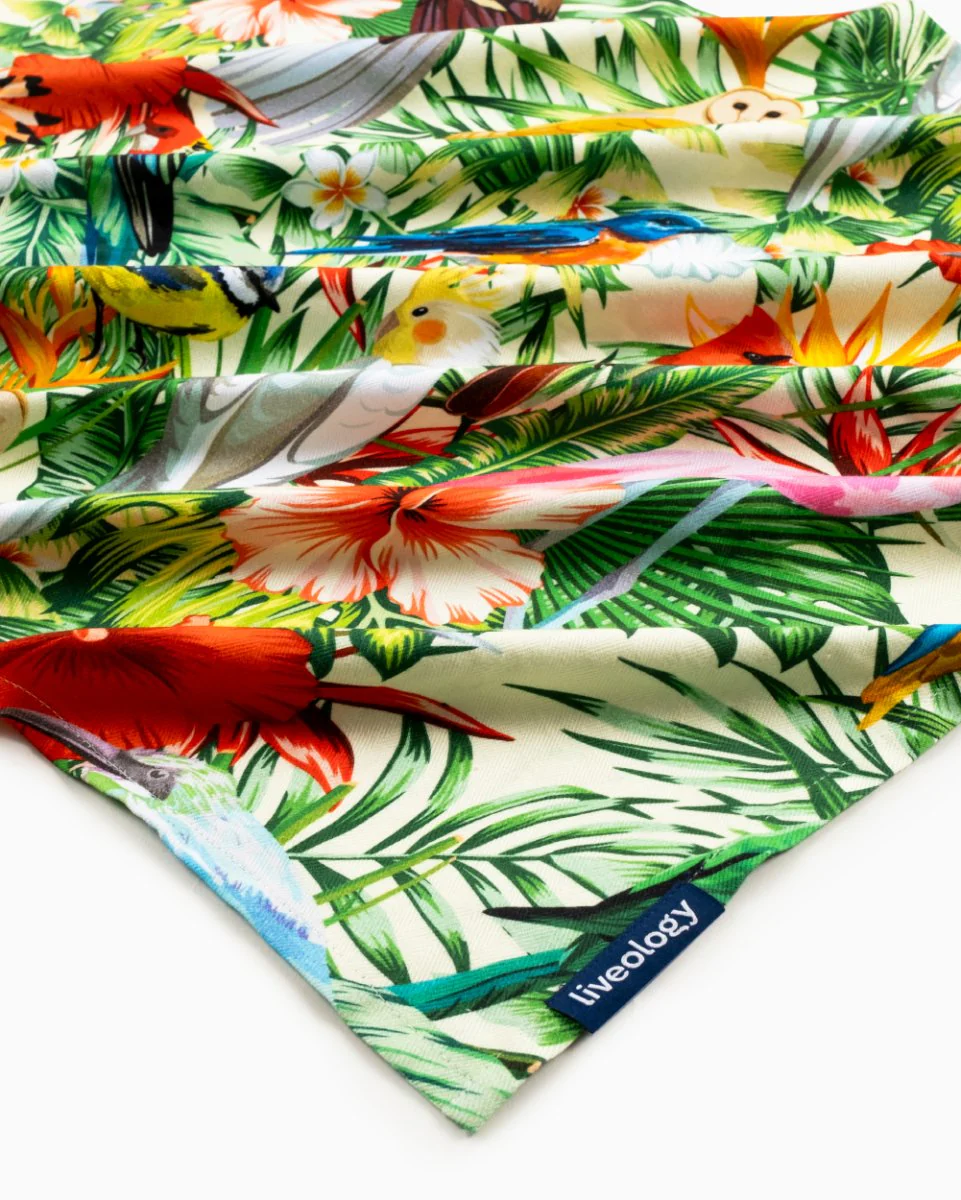 Bamboo & Cotton Blend Printed Beach Towel | Birds of Paradise - Image 3