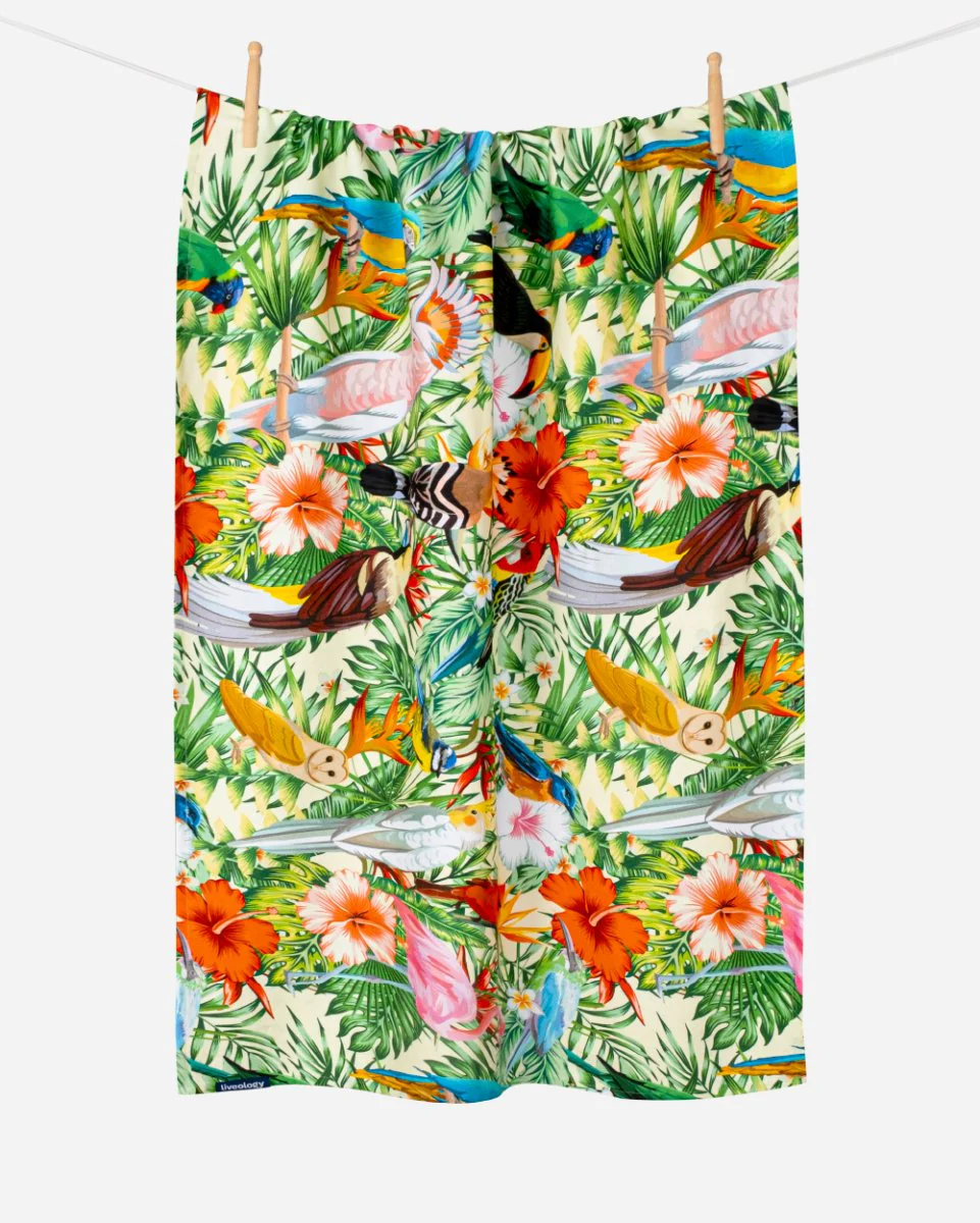 Bamboo & Cotton Blend Printed Beach Towel | Birds of Paradise - Image 7
