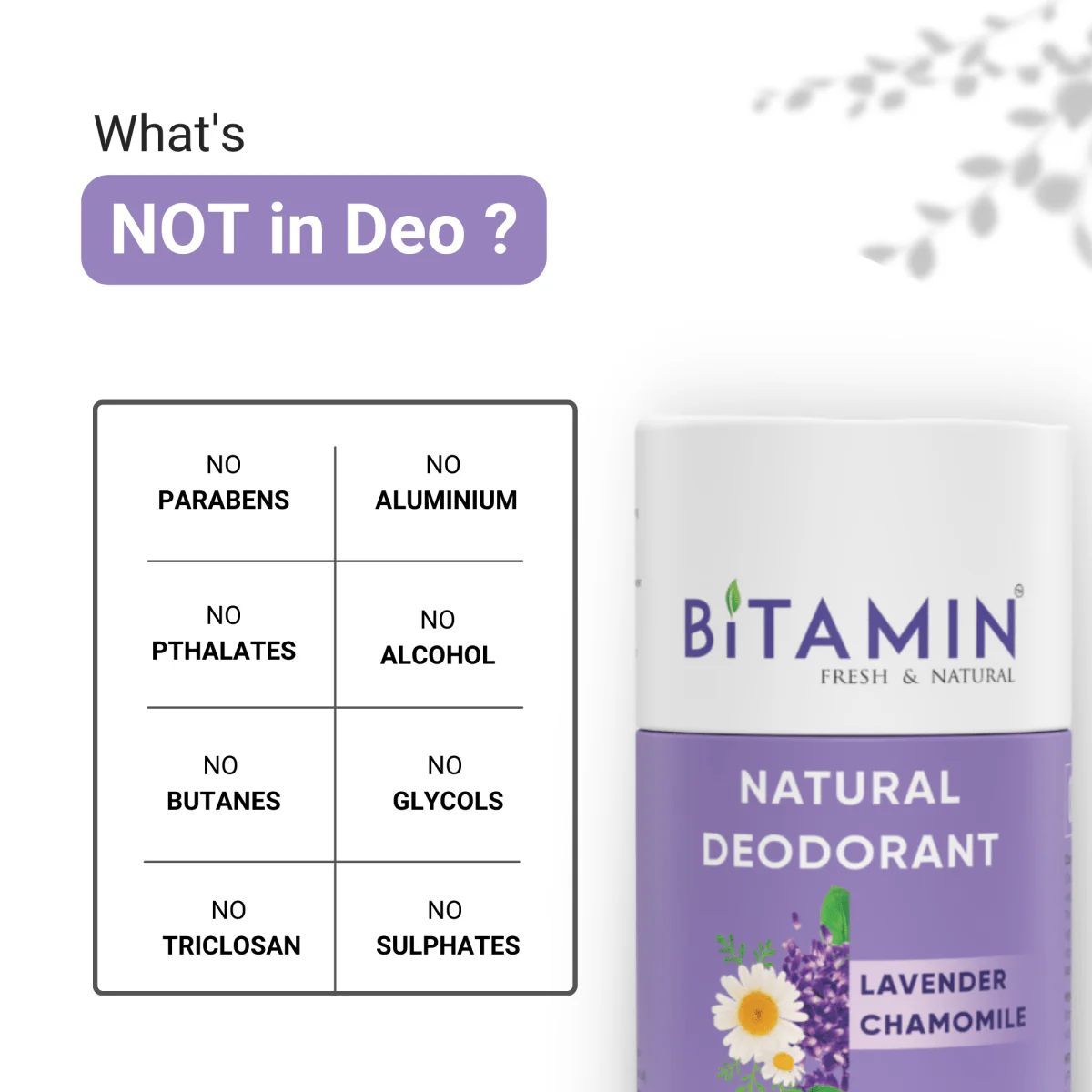Lavender Chamomile Natural Deodorant - 30g - Image 6