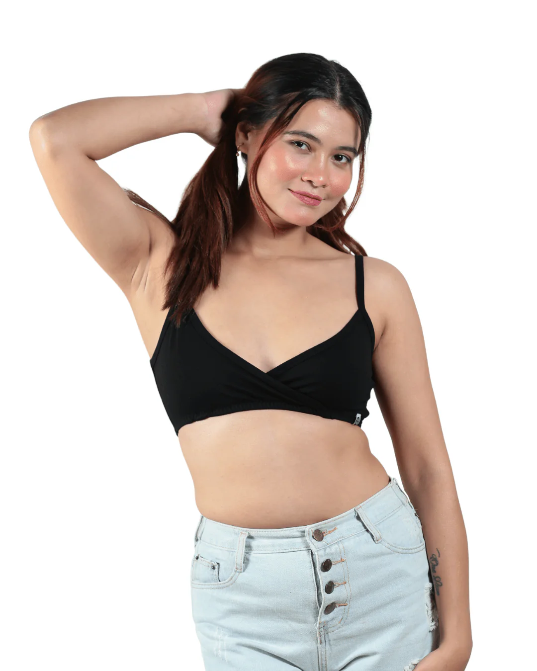 Black Amora Bralette | Stylish & Comfortable Cotton Bralette for Women