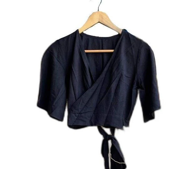 Black cotton readymade blouse - Image 4