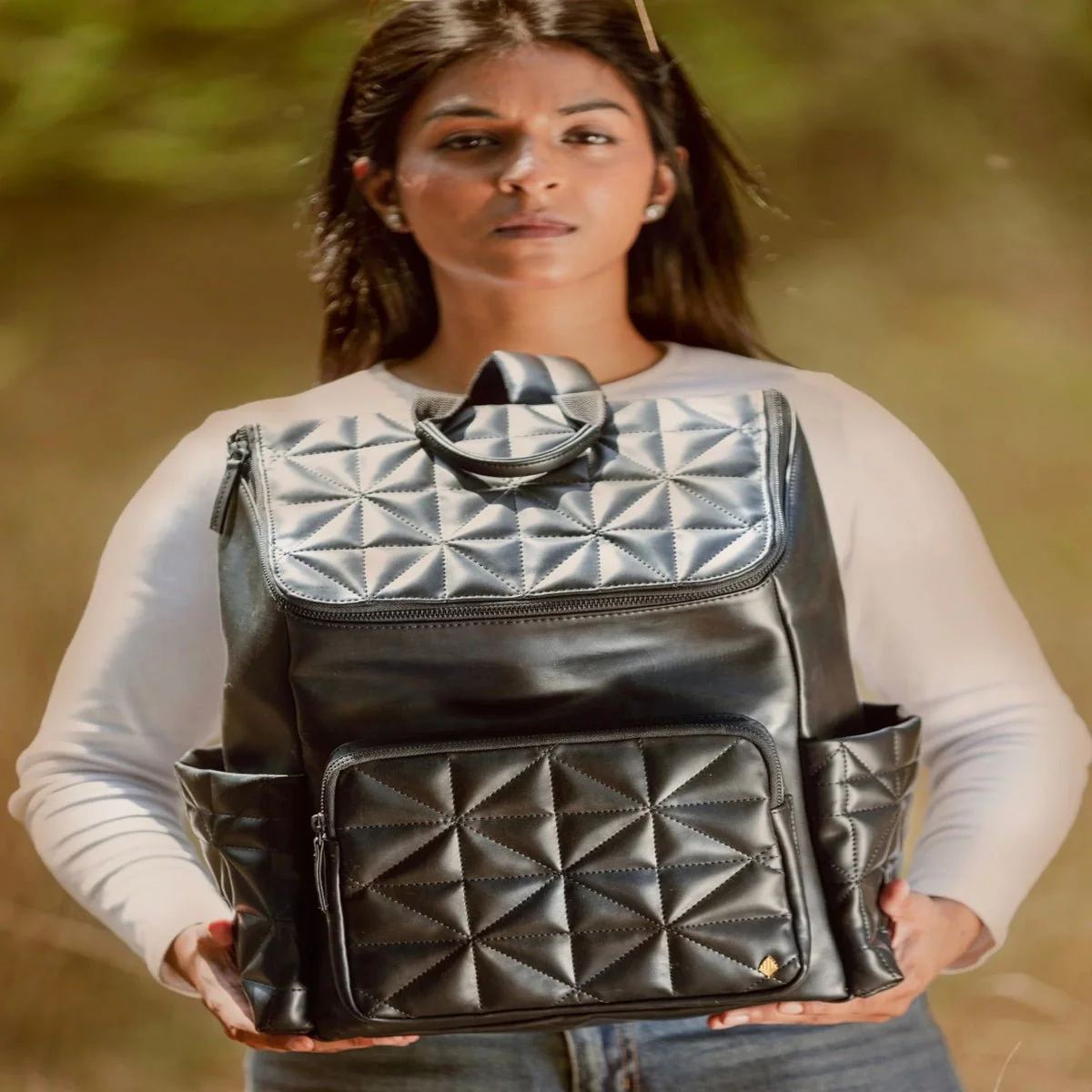 Black Noir Vegan Leather Backpack - Image 4
