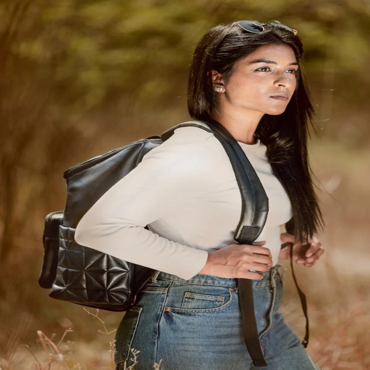 Black Noir Vegan Leather Backpack - Image 5