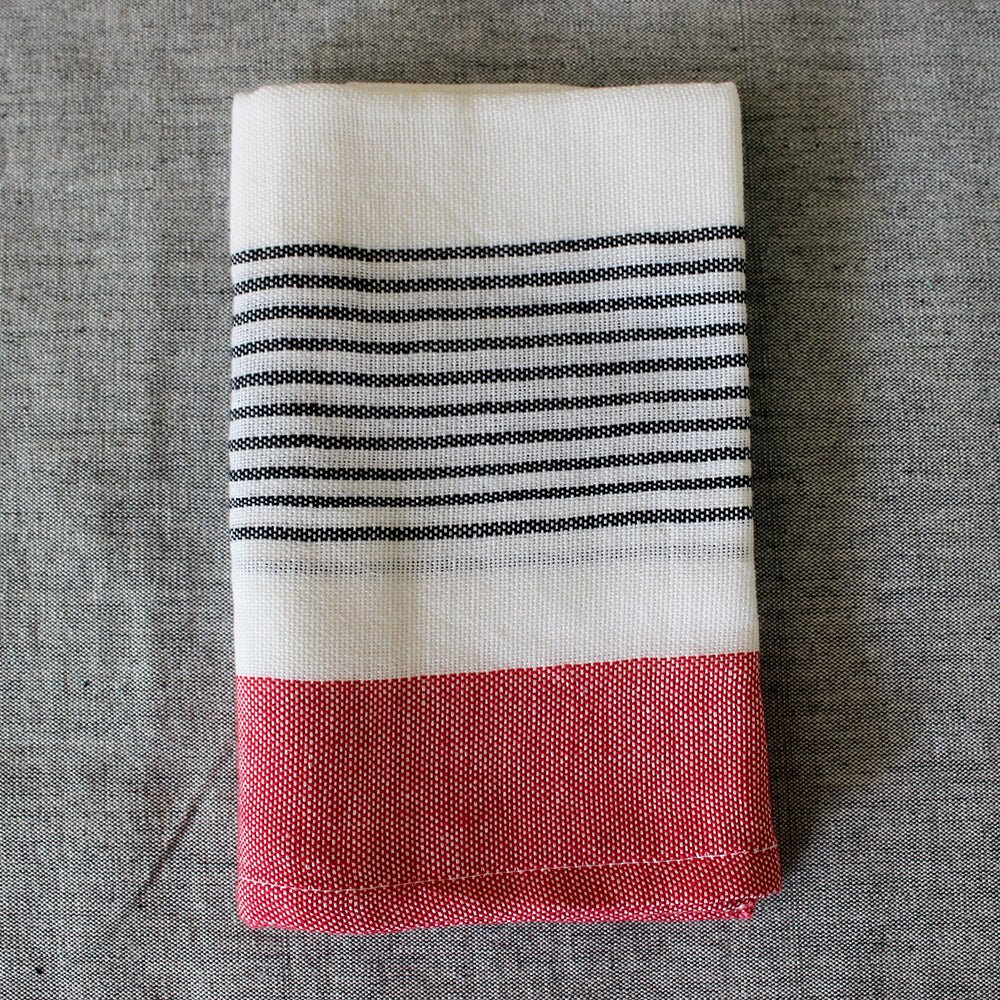 Handwoven Cotton Block Stripe Kitchen Towels - Image 13