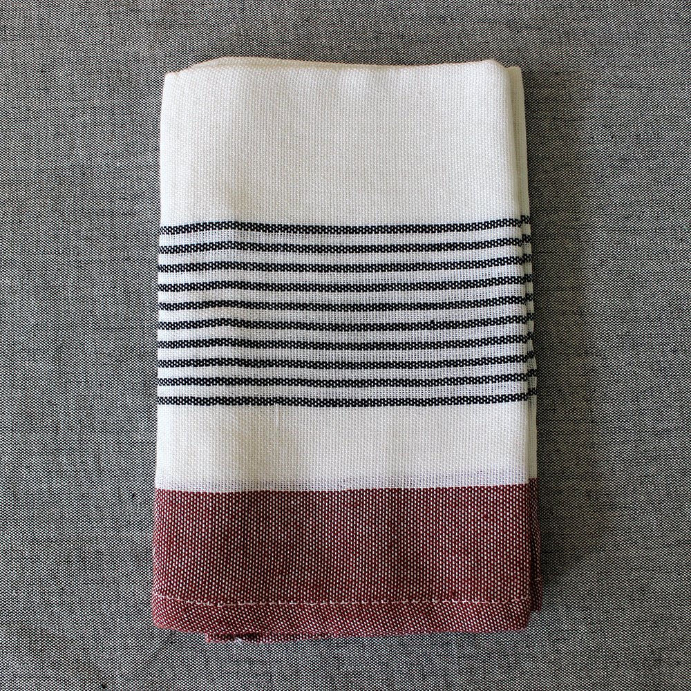 Handwoven Cotton Block Stripe Kitchen Towels - Image 2