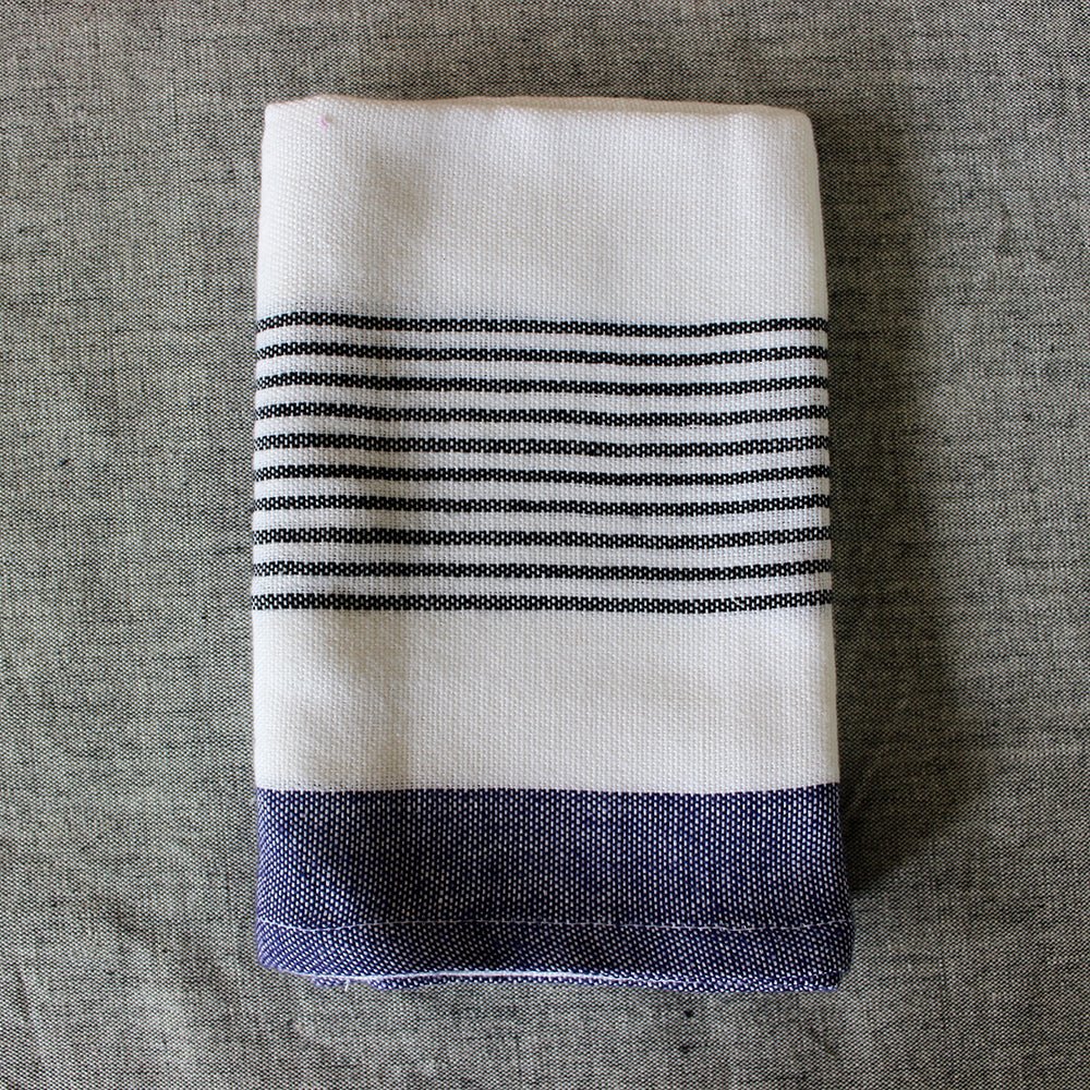 Handwoven Cotton Block Stripe Kitchen Towels - Image 5