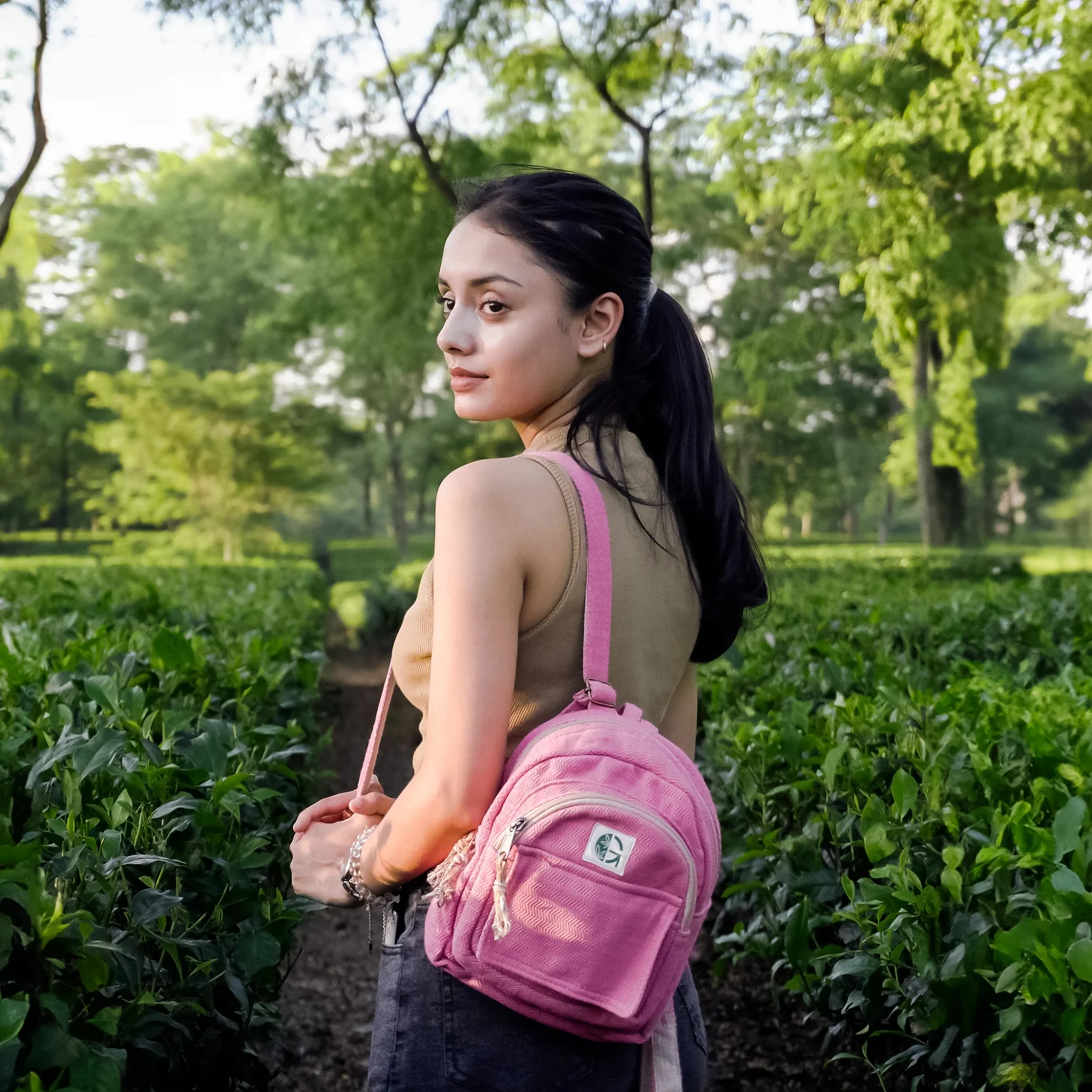Pink Blossom Backpack | Stylish Mini Backpack for Travel & Daily Use - Image 22