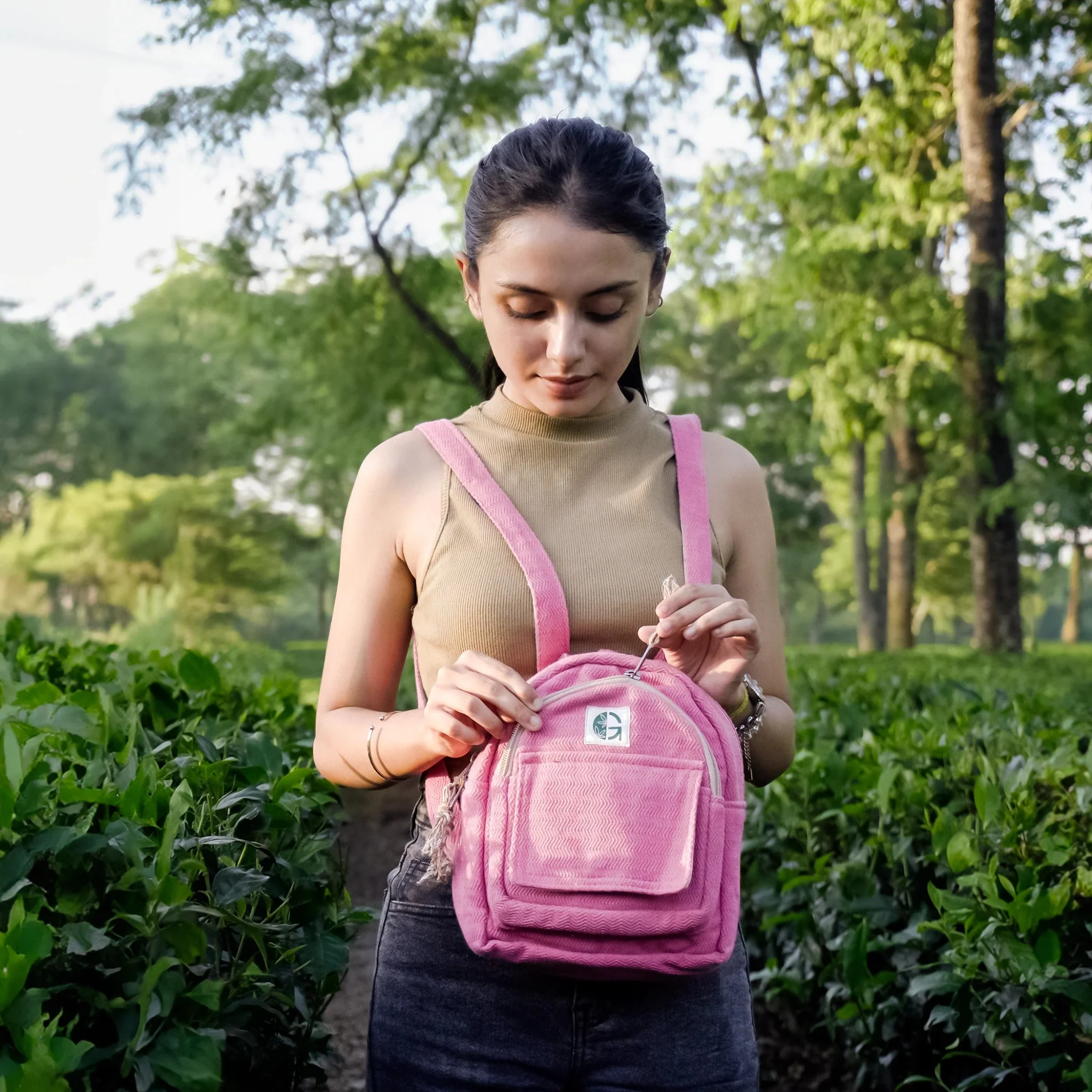 Pink Blossom Backpack | Stylish Mini Backpack for Travel & Daily Use - Image 24