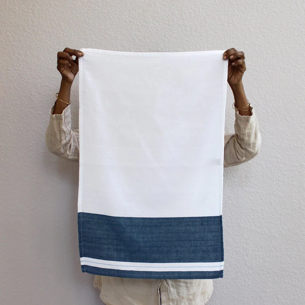 Blue Collection Kitchen Towel – Handwoven Cotton & Eco-Friendly Linen - Image 4