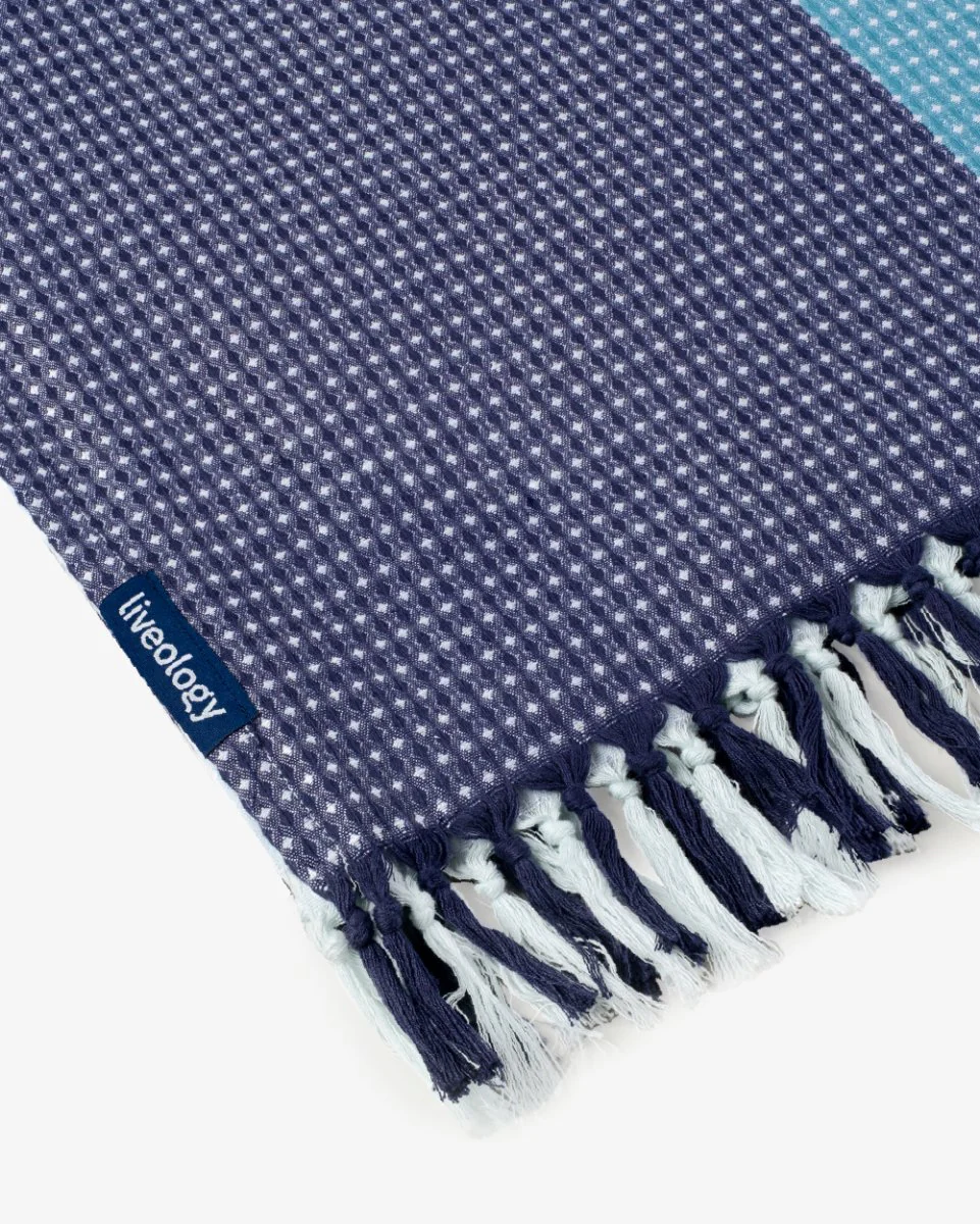 Bamboo & Cotton Blend Woven Beach Towel | Blue Harbour - Image 3