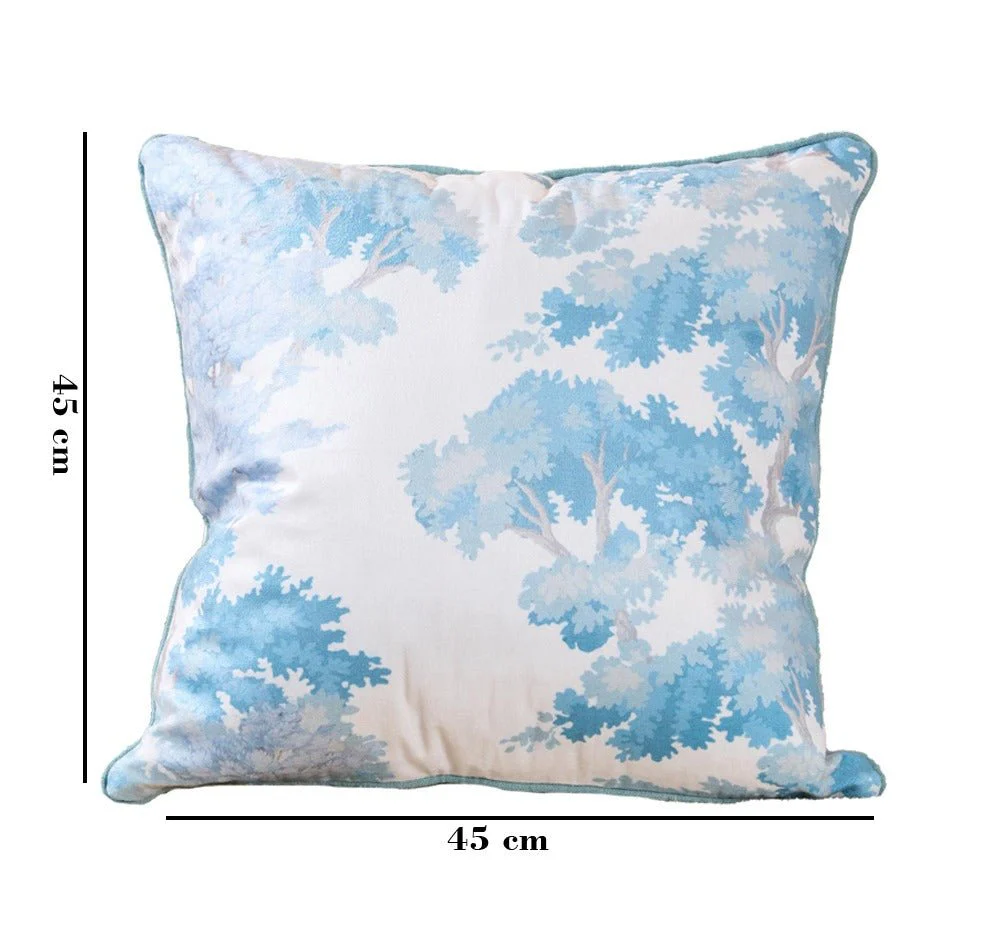 Blue Jungle Nature Touch Cushion | Botanical Decorative Cushion - Image 2