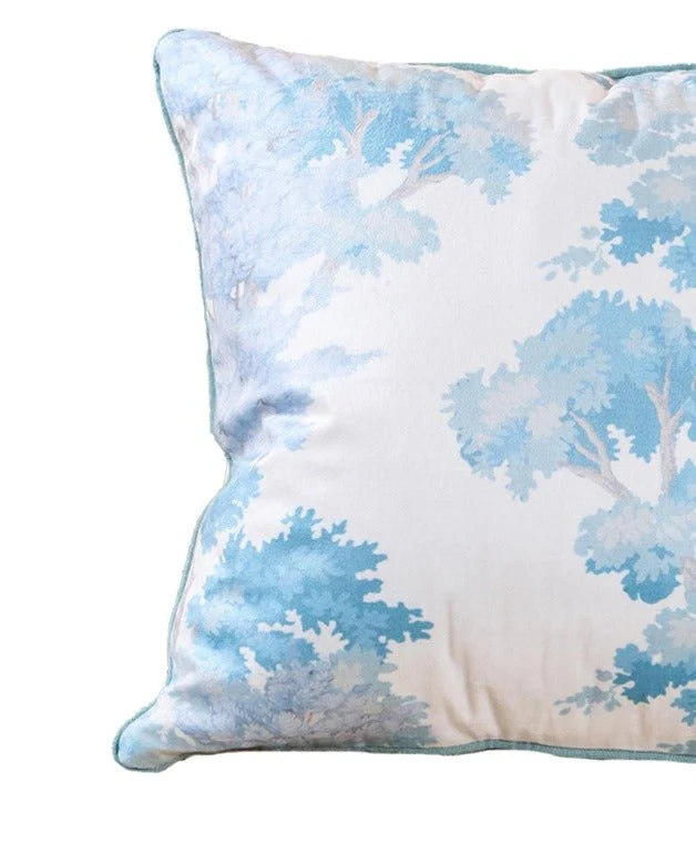 Blue Jungle Nature Touch Cushion | Botanical Decorative Cushion - Image 4