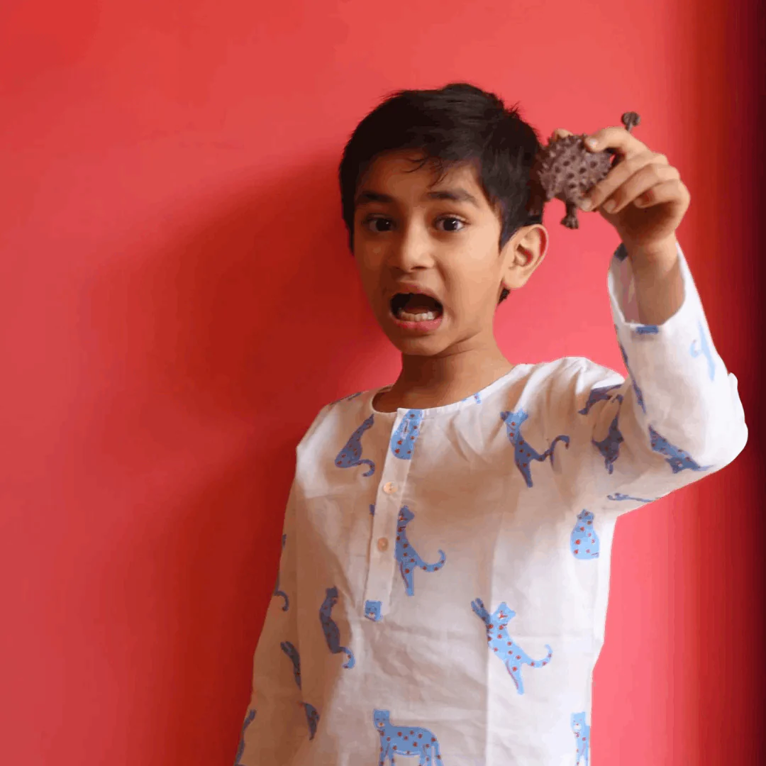 Blue Panther- Unisex Kids Cotton Nightwear - Image 2