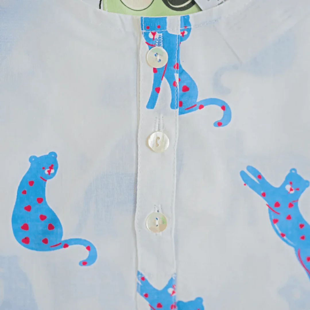 Blue Panther- Unisex Kids Cotton Nightwear - Image 4