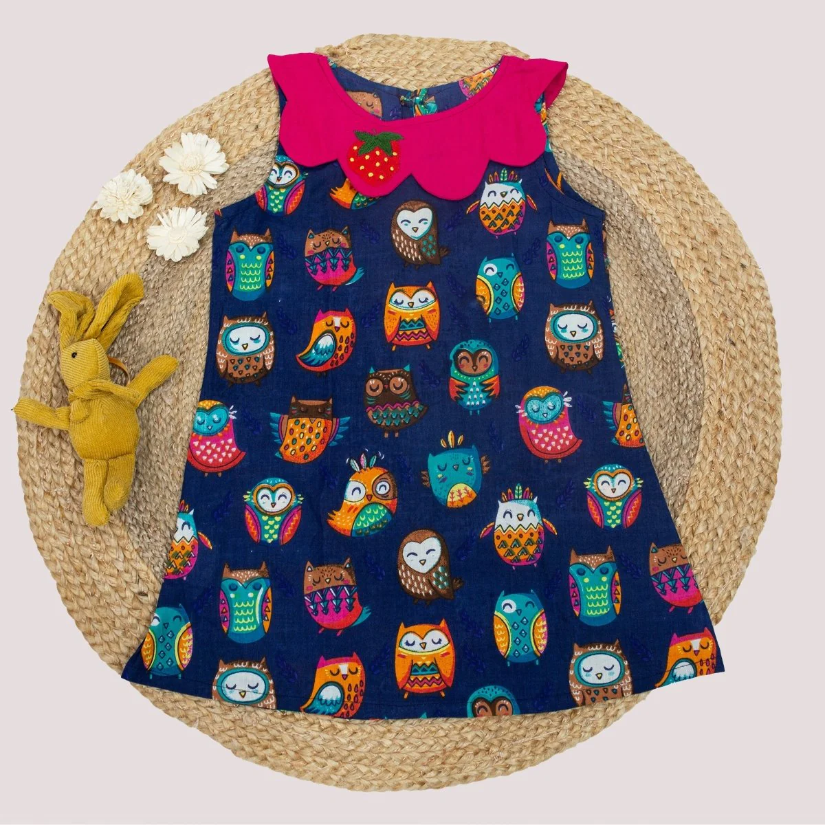 Pure Cotton Baby Dress with Printed Design
