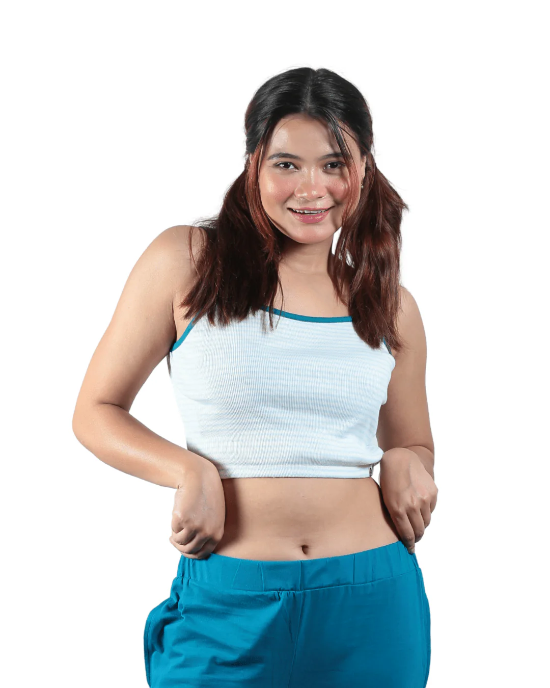 Bluebells Striped Spaghetti Cotton Crop Top - Image 7