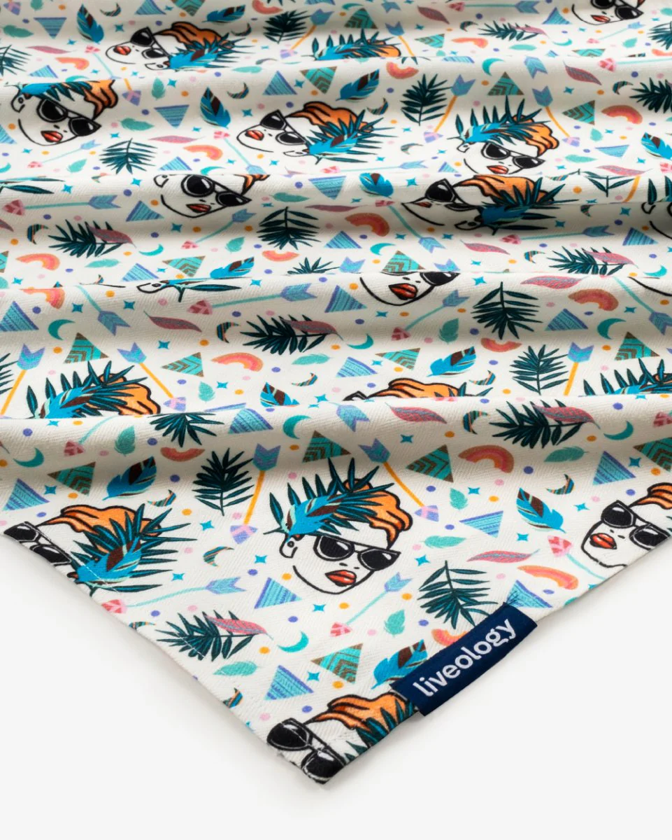 Bamboo & Cotton Blend Printed Beach & Bath Towel | Boho Lady - Image 3