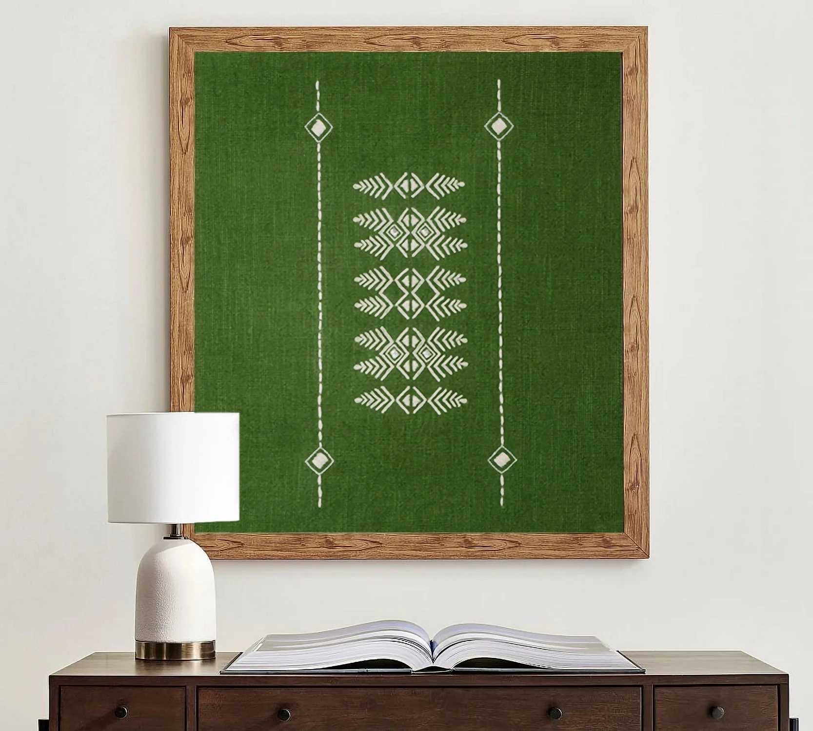 Boro Tribe Wall Art | Hand-Embroidered Cotton Tribal Decor (Unframed) - Image 3