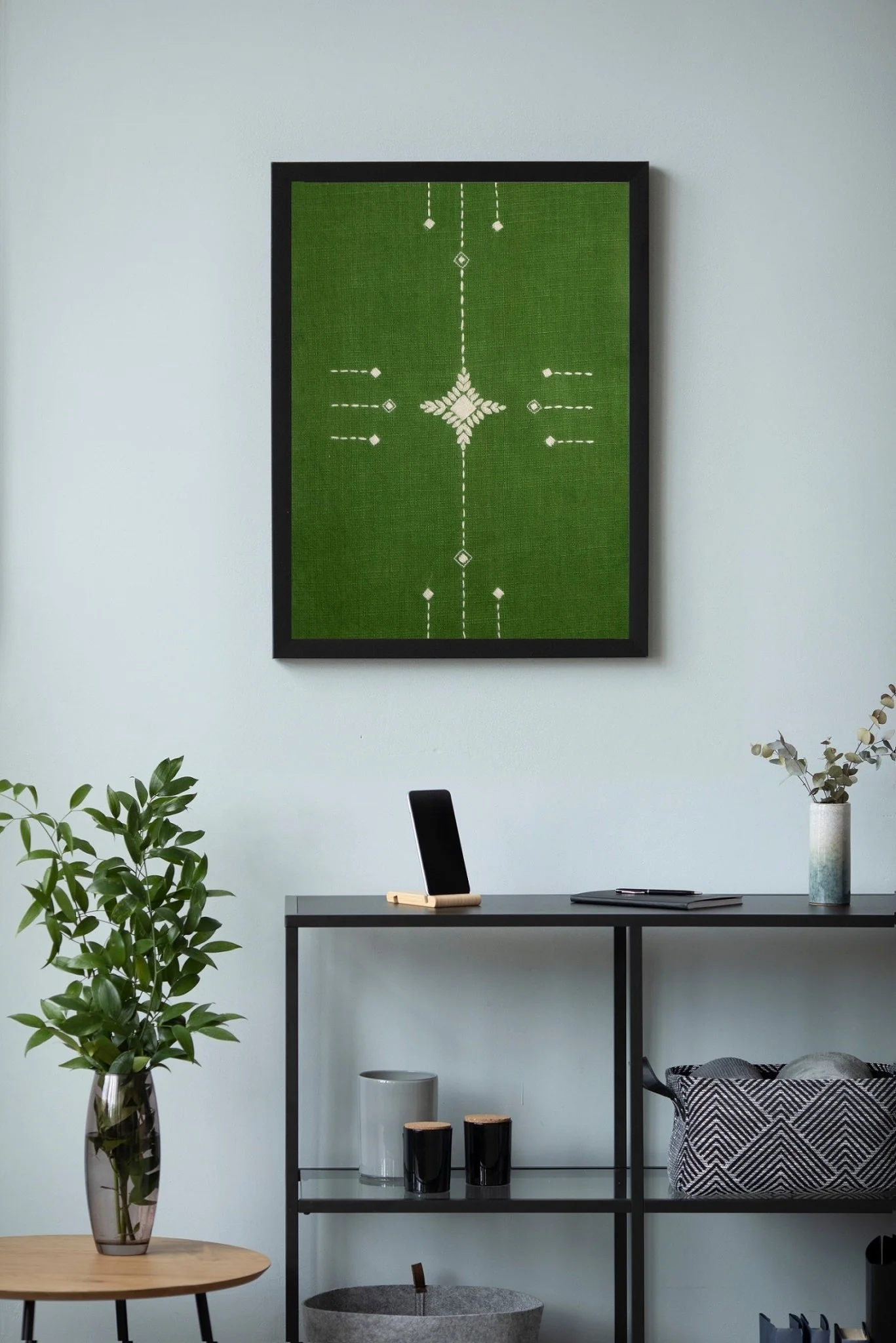 Boro Tribe Wall Art | Hand-Embroidered Cotton Tribal Decor (Unframed) - Image 4