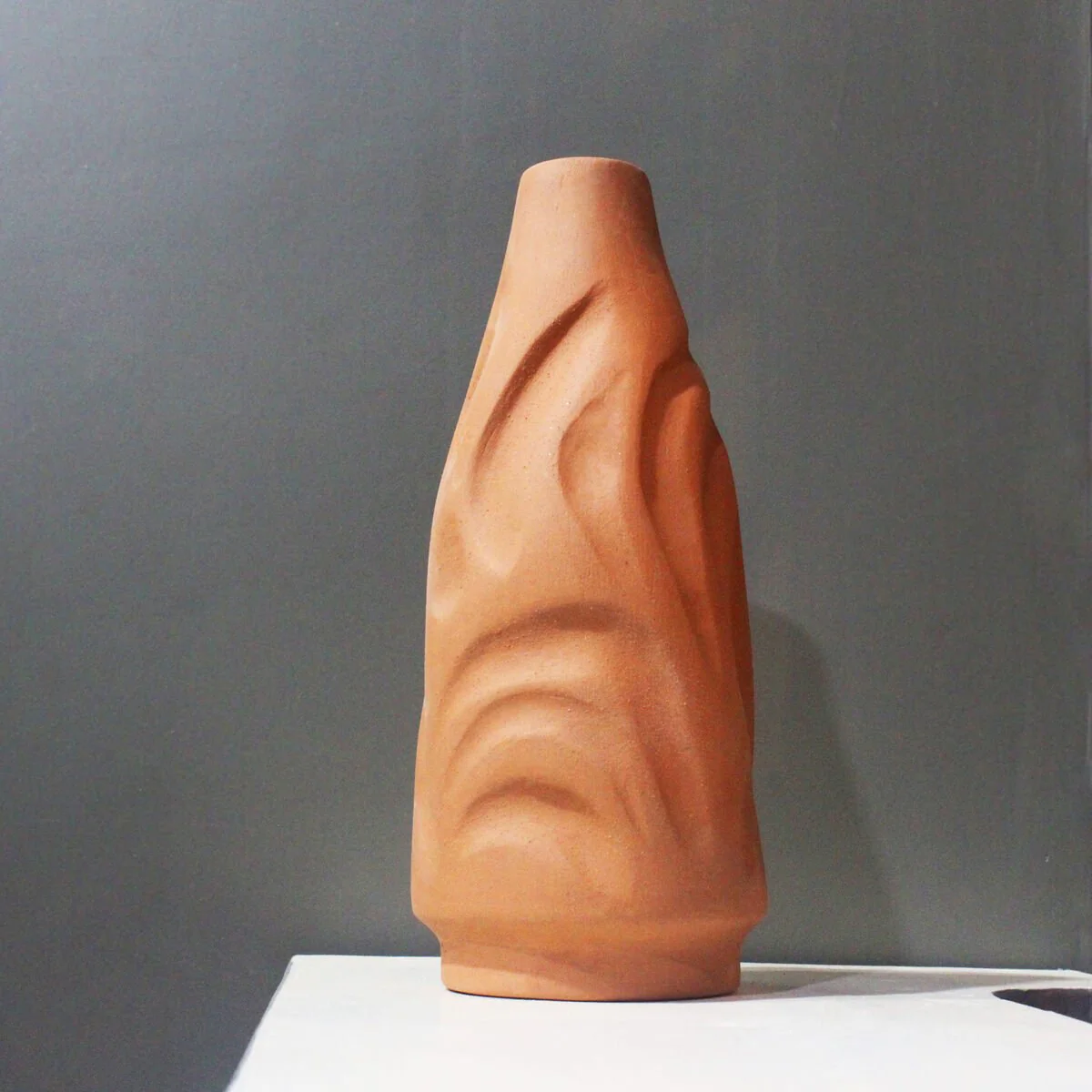 Bot Short Profiled Terracotta Flower Vase - Image 3