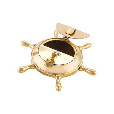 Brass Nautical Wheel Design Cigarettes Ashtray - Image 2