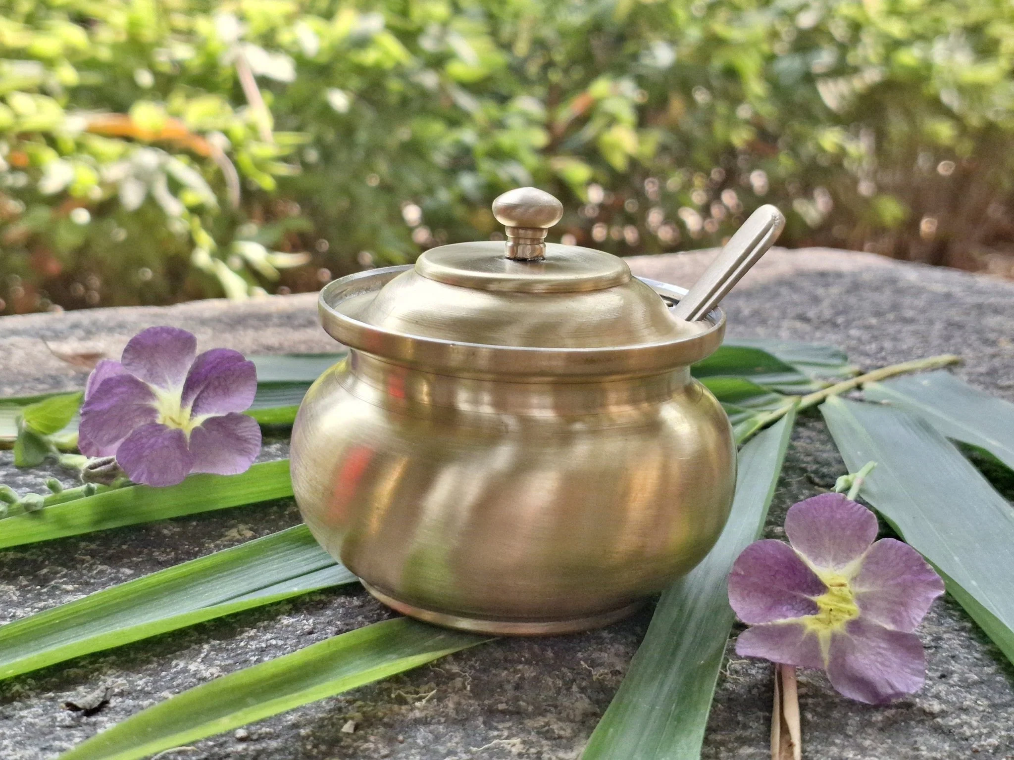 Brass Ghee Pot with Tin Coating | Traditional Indian Kitchenware