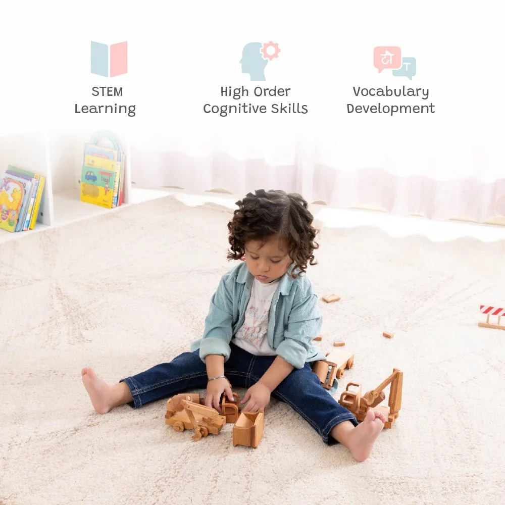 Build-It Construction Vehicles Set of 12 | Wooden Toy Set - Image 5