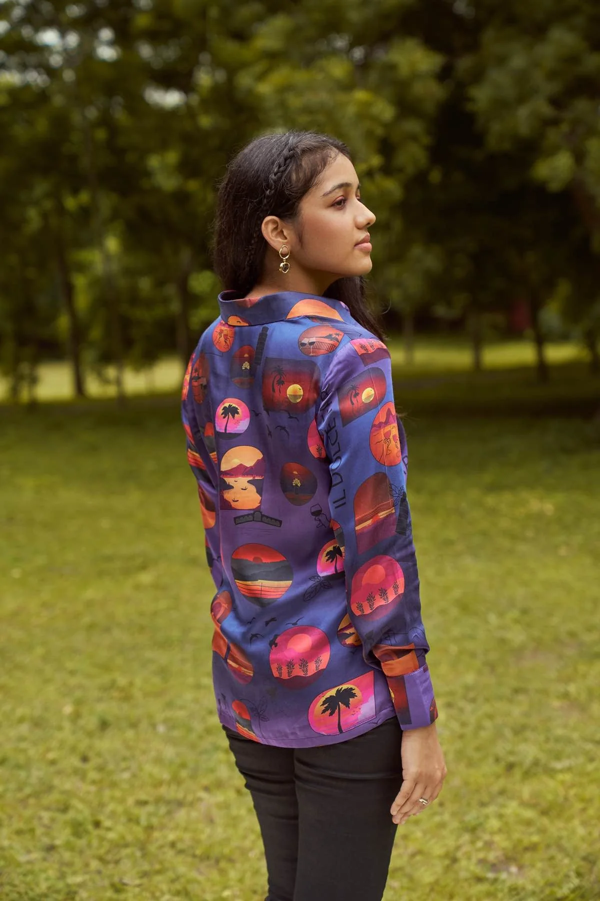 By The Ocean- Modal Satin Printed Shirt - Image 3