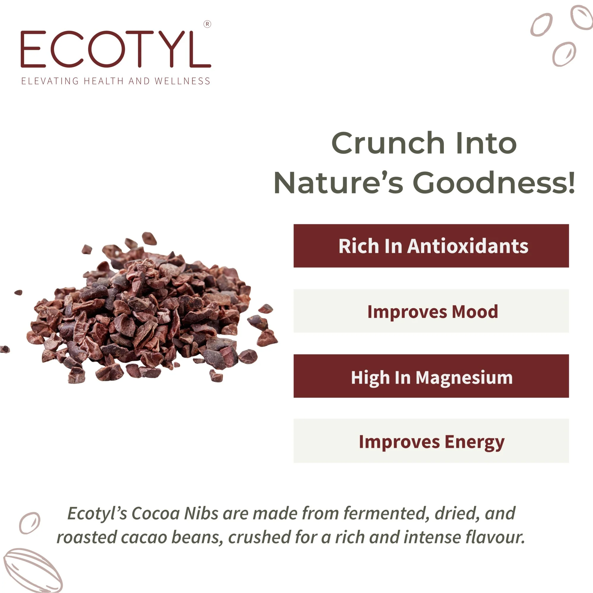 Cacao Nibs | Crunchy & Nutritious | High in Magnesium | 125g - Image 2