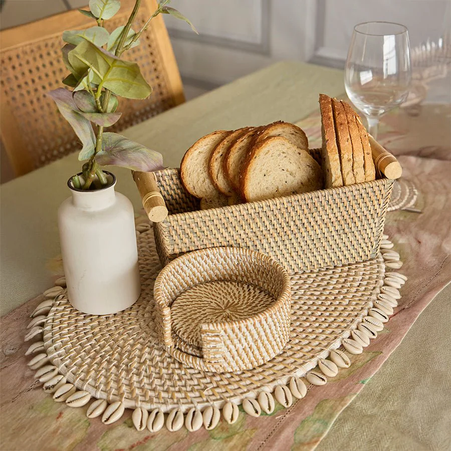 Decorative & Functional Serving Cairo Rattan Tray - Image 3