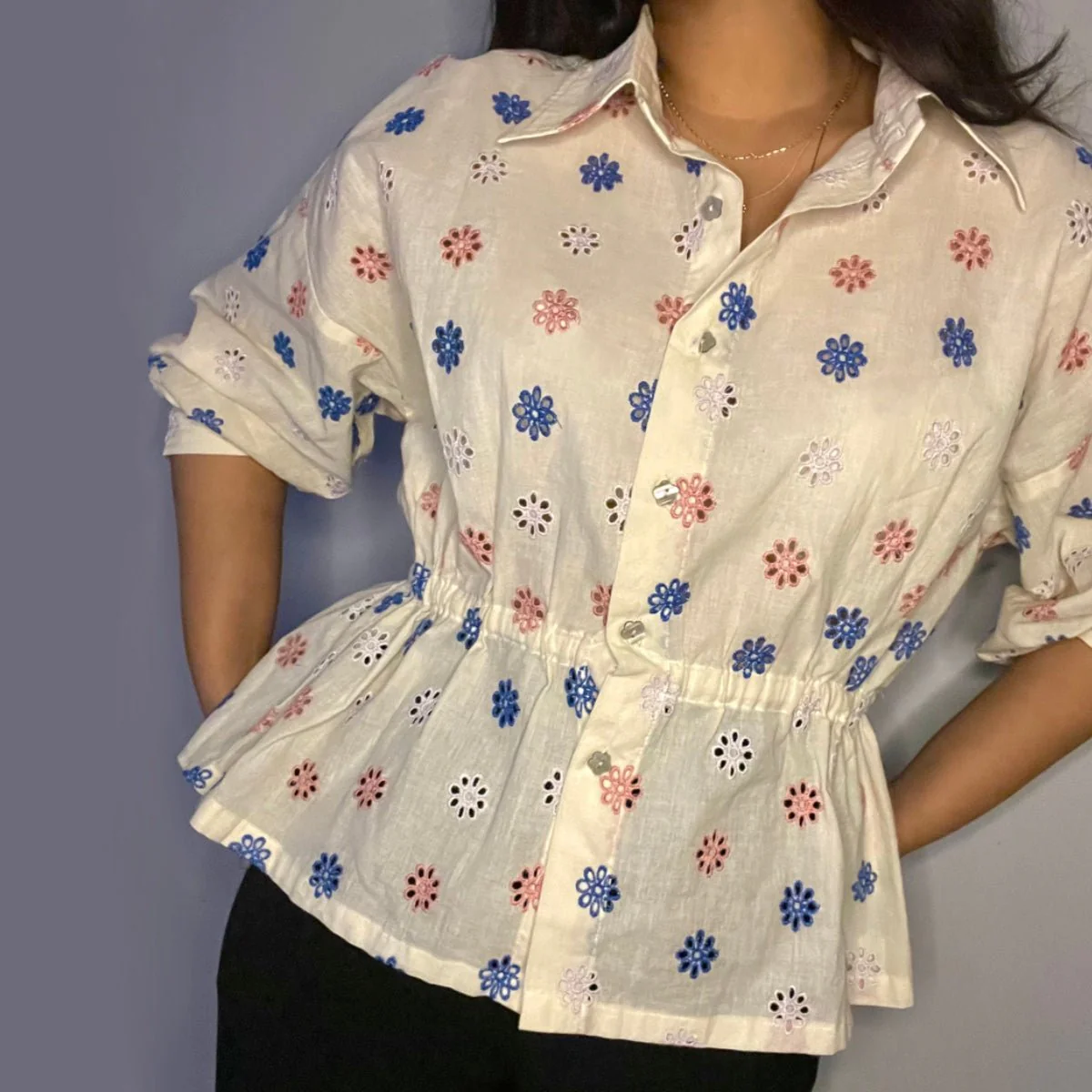 Cambridge Rose Shirt – Handmade Floral Design