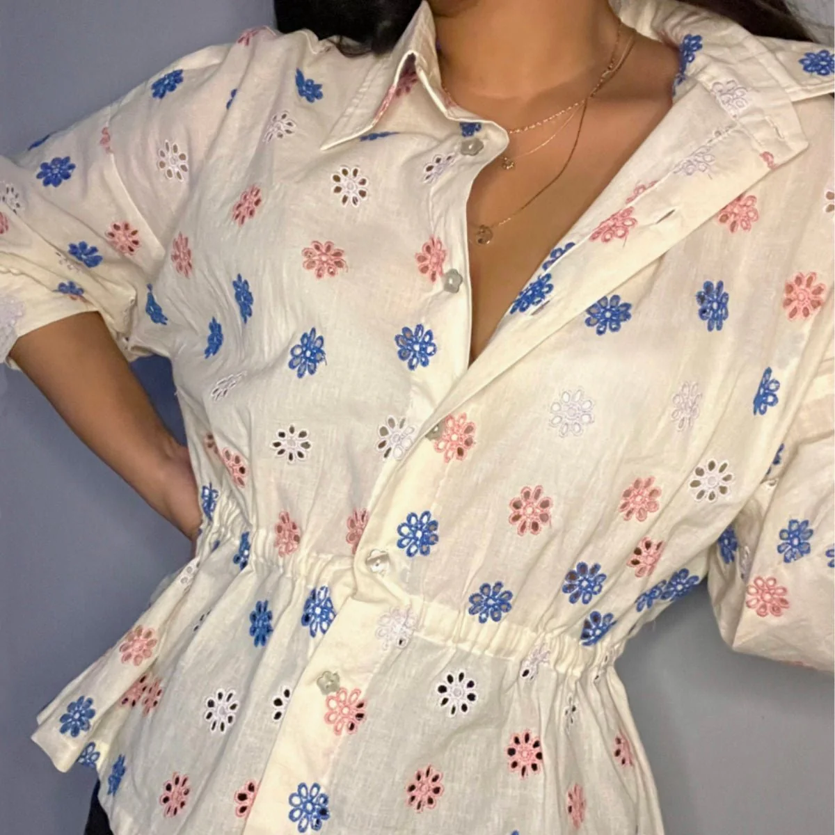 Cambridge Rose Shirt – Handmade Floral Design - Image 2