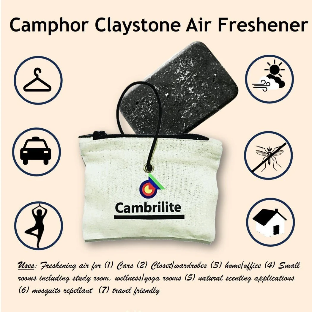 Cambrilite Camphor Claystone Car Freshener Sachet | Grey | Pack of 1 - Image 5