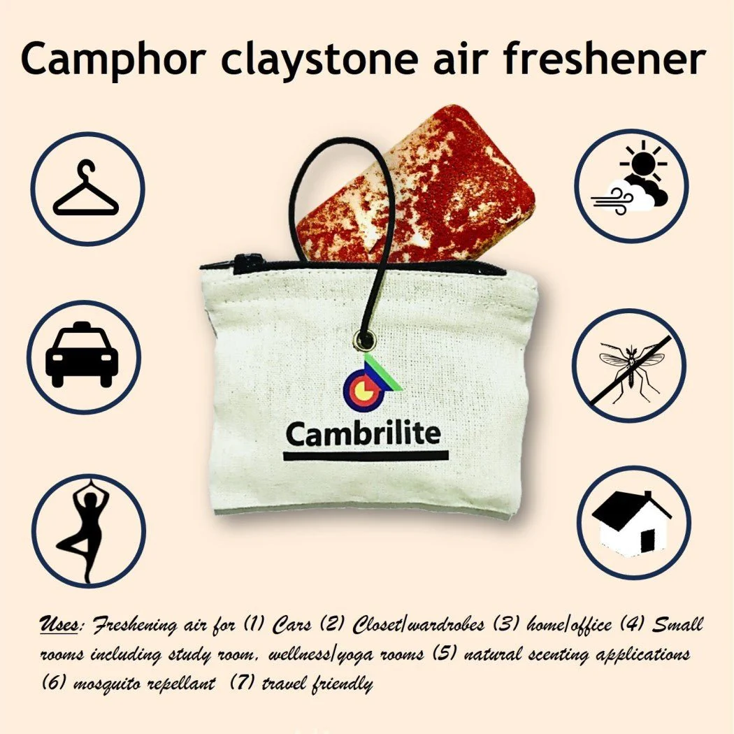 Cambrilite Camphor Claystone Car Freshener Sachet | Red | Pack of 1 - Image 6