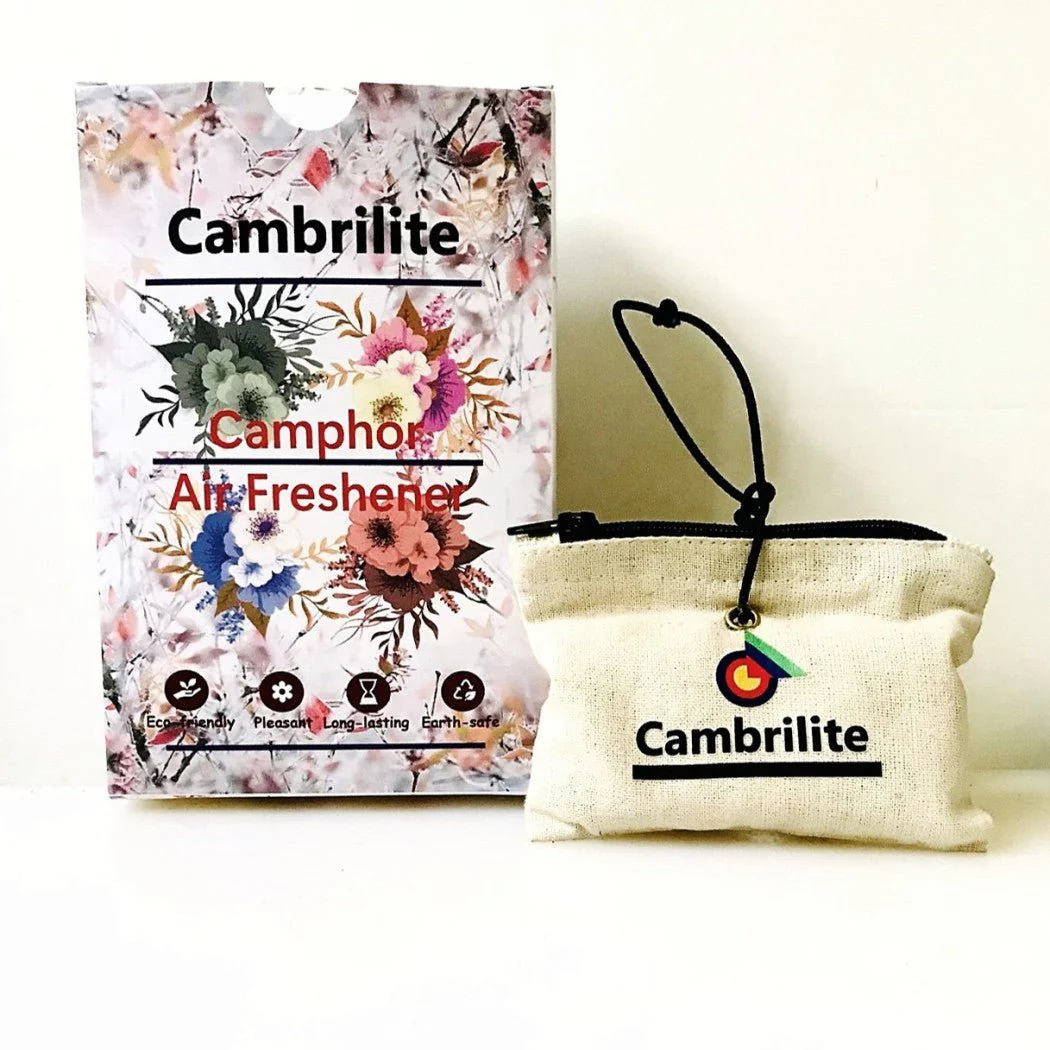 Cambrilite Camphor Hanging Pouch | Natural Air Freshener for Car - Image 3