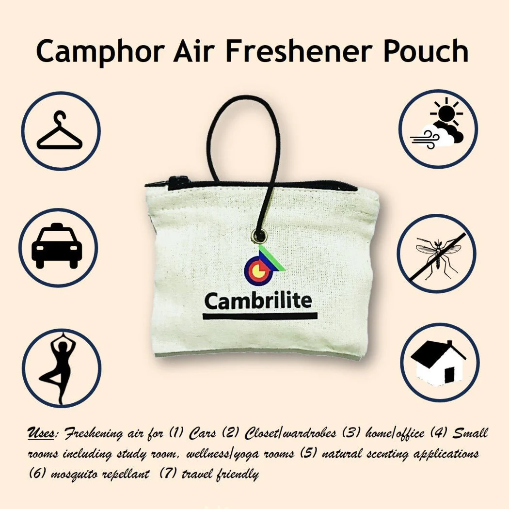 Cambrilite Camphor Hanging Pouch | Natural Air Freshener for Car - Image 4